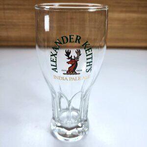 Alexander Keith's India Pale Ale Pint Beer Glass Green and Gold Lettering